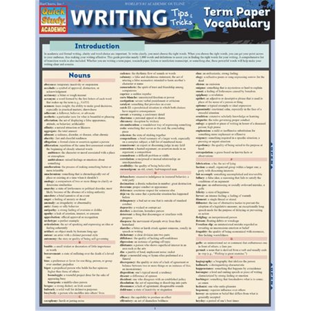 BARCHARTS Writing Tips - Term Paper Vocabulary Quickstudy Easel 9781423221647